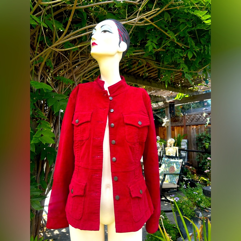 Live a Little Red Stretch Corduroy Jacket - Size Small